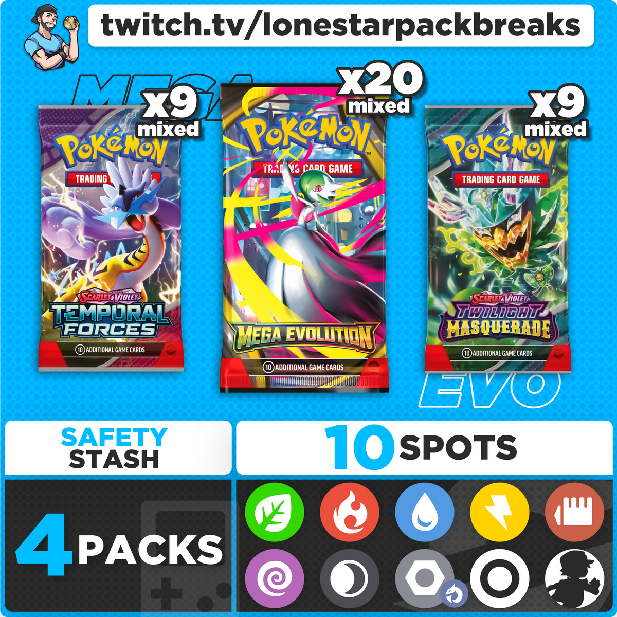 Break #18 Mega Evolution Mixer 10 type Fri Oct 17th 7PM CST
